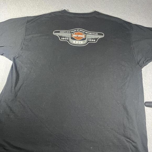 Vintage 1998 Harley Davidson 95th Anniversary Black T-Shirt Men’s size 3X - Picture 3 of 7